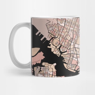 Norfolk Map Pattern in Soft Pink Pastels Mug